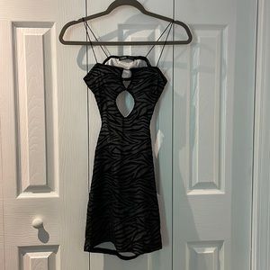 Size small mesh zebra open back dress!